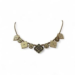 Kate Spade New York Enamel Moroccan Tile Statement Necklace Gold Tone